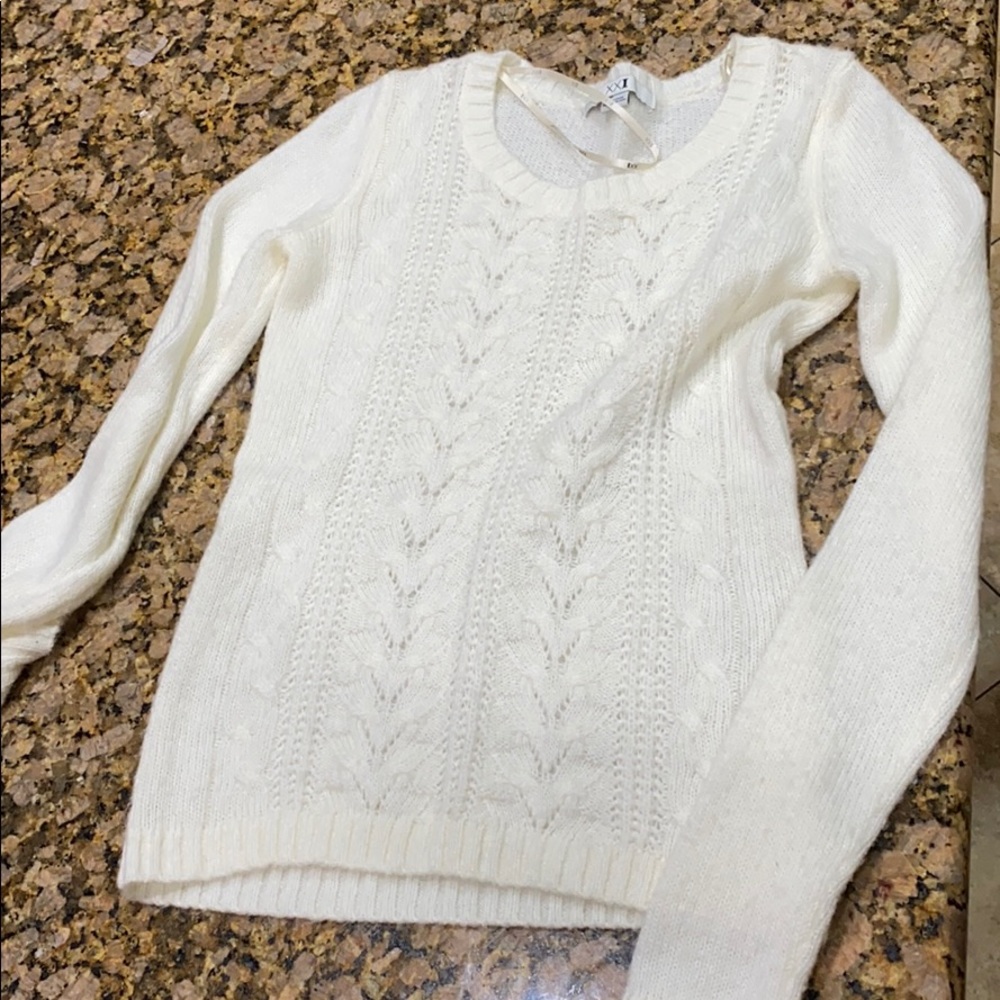 White wool sweater
